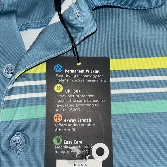 Mens Walter Hagan Blue Polo w/Stripes Size Small - Picture 7 of 7